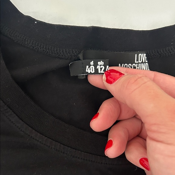 Love Moschino Black Tee with Red Heart Graphic - Picture 3 of 9